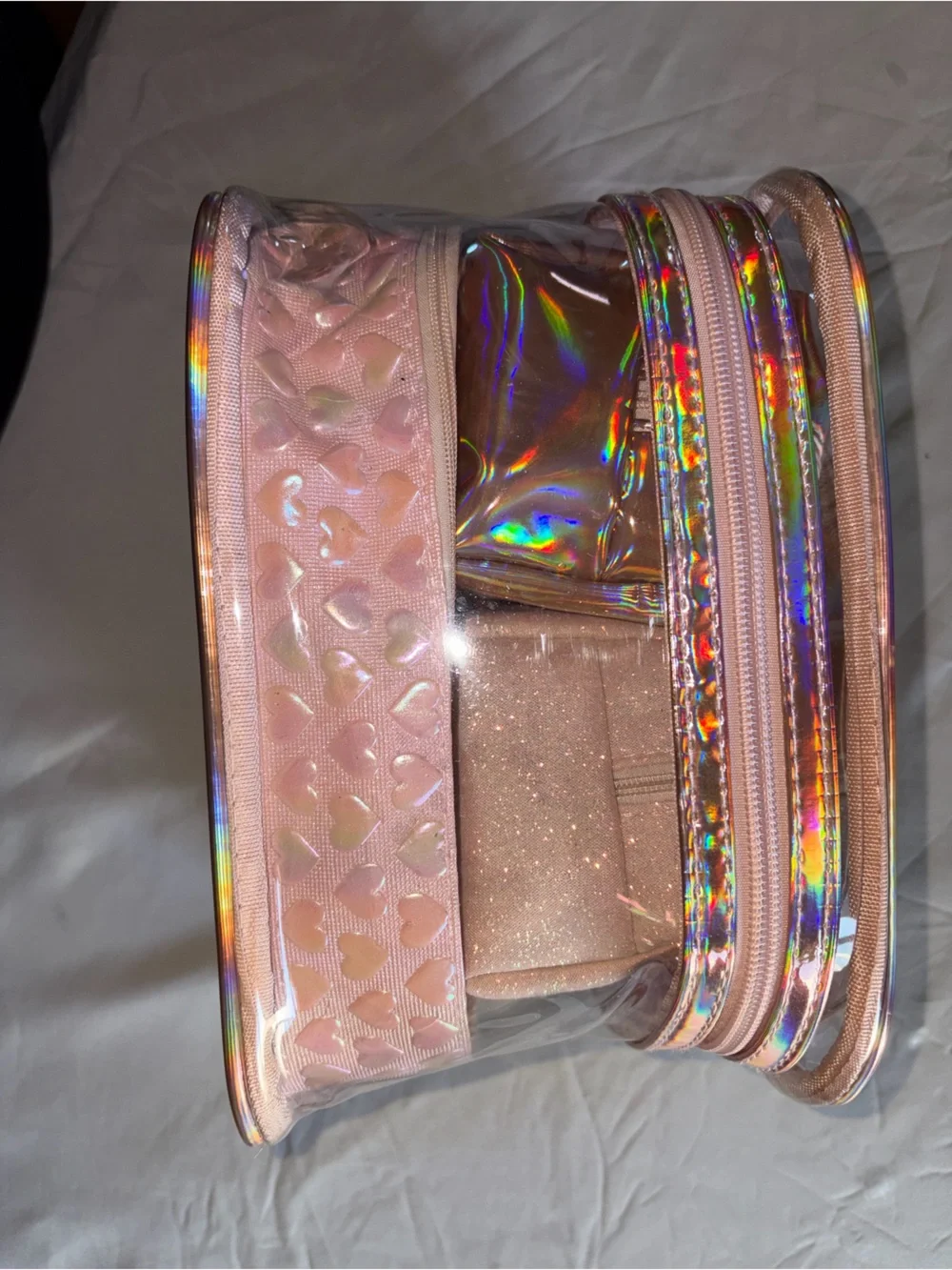 Holographic Pink Makeup Bag set - Vegan Accessories
